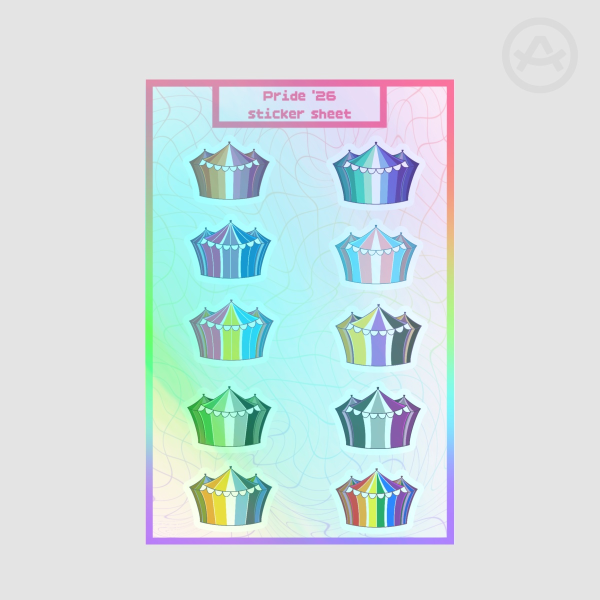 Circus Tent Pride Flag Sticker Sheet