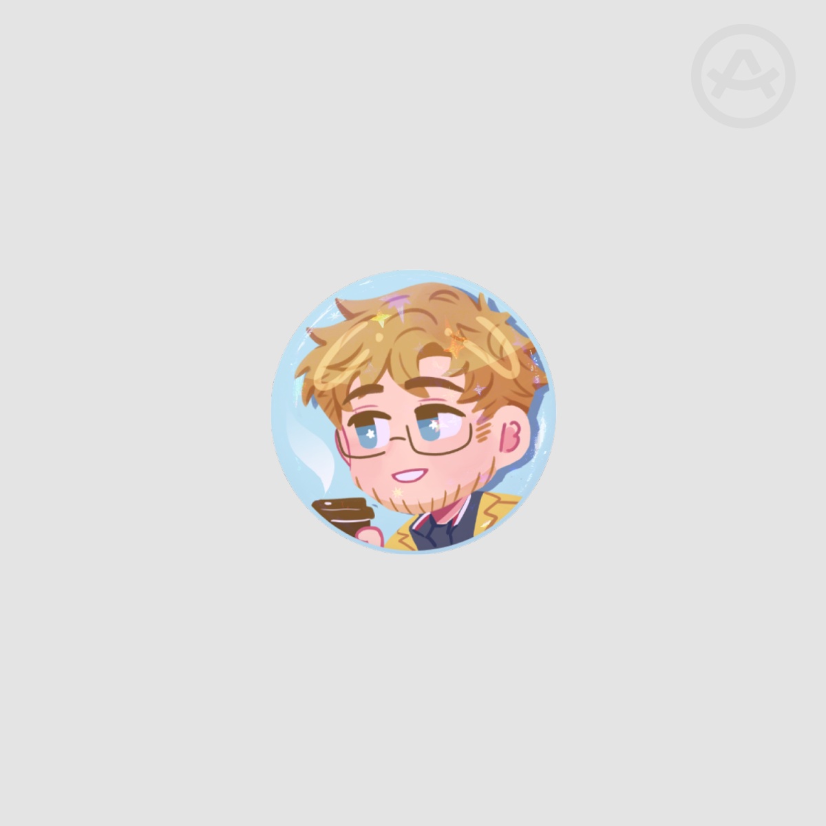 Ryland Grace w/ Coffee Matching Button Pin