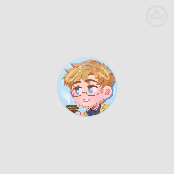 Ryland Grace w/ Coffee Matching Button Pin