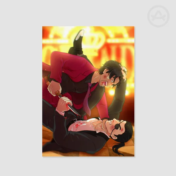 A4 Majima & Nishitani fight print