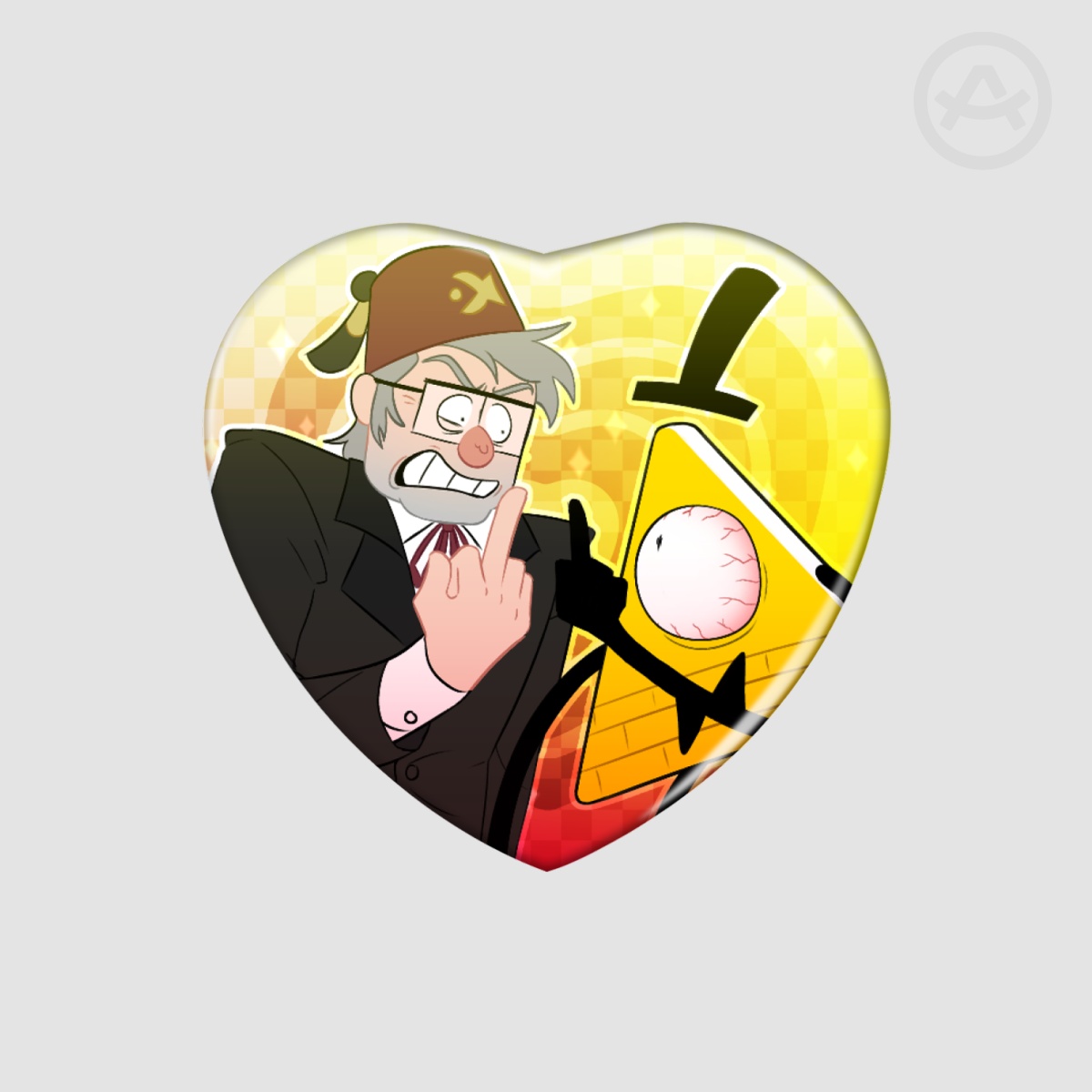 Billstan Heart Holographic Badge