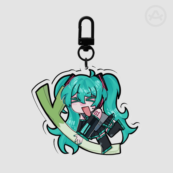 Hatsune Miku Leek Keychain