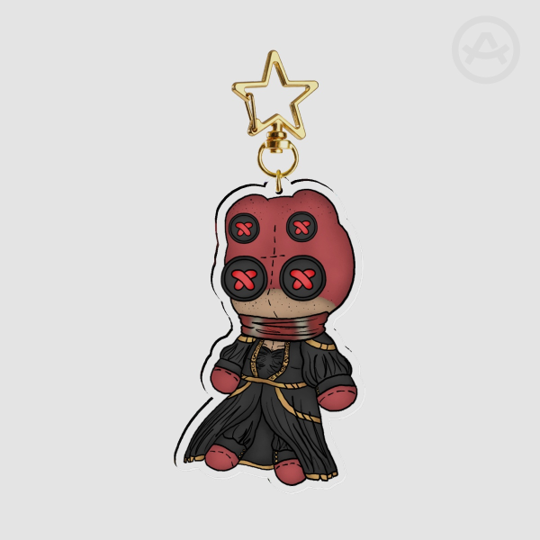 Button doll Heket keychain