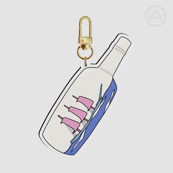 Bigender Ship in a Bottle Acrylic Keychains