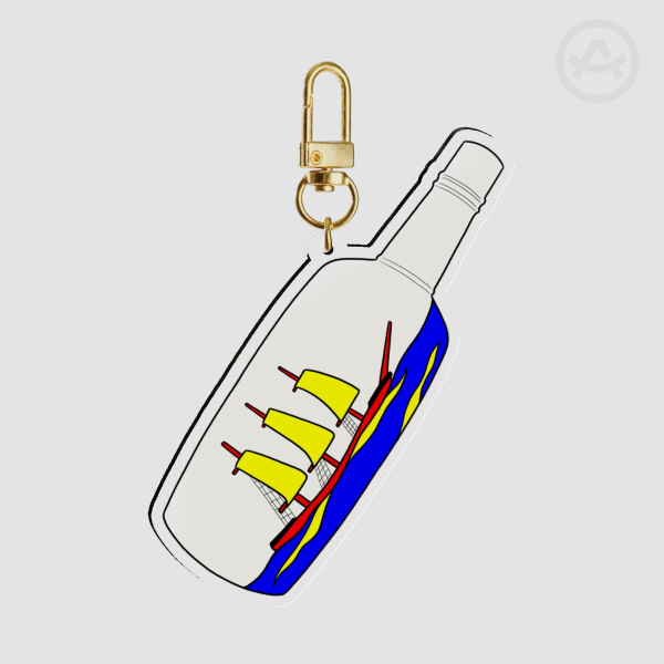 Polyamorous Ship in a Bottle Acrylic Keychains
