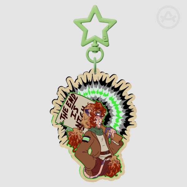 Agender Preacher - Wood Keychain