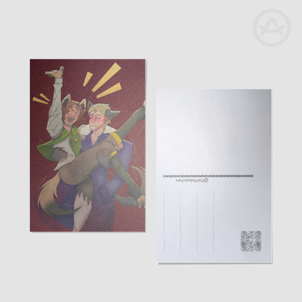 Hetalia, Werwolf Italy and Germany, halloween gerita Postcard