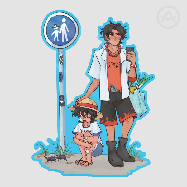 Ace and Luffy sticker