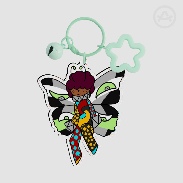Chloro Agender Glitter Acrylic Keychain