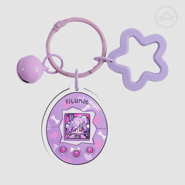 Tomogotchi inspired Clear Acrylic Keychain