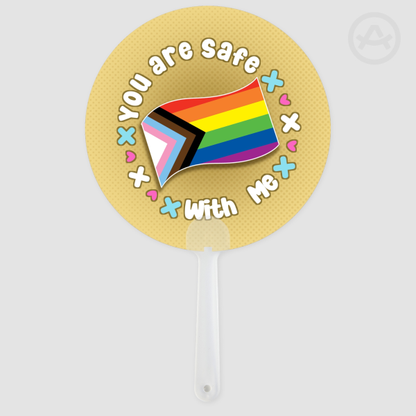 You are Safe With Me Pride Transparent Hand Fan - 6.61""(168mm)
