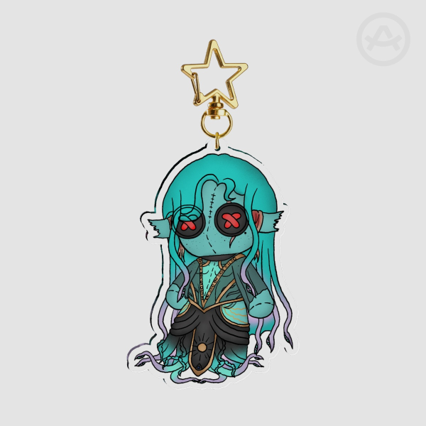 Button doll kallamar keychain