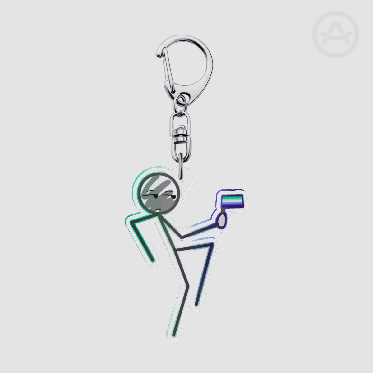 Gray Pride Keychain (White and Gray)