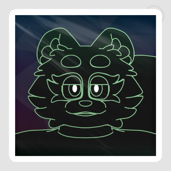 Neon Glowing Keiko Die Cut Stickers