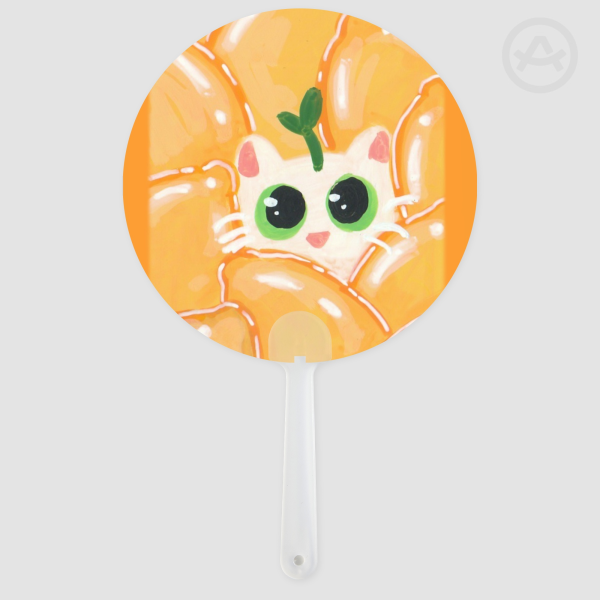 Lemon Cat Transparent Hand Fan - 6.61""(168mm)