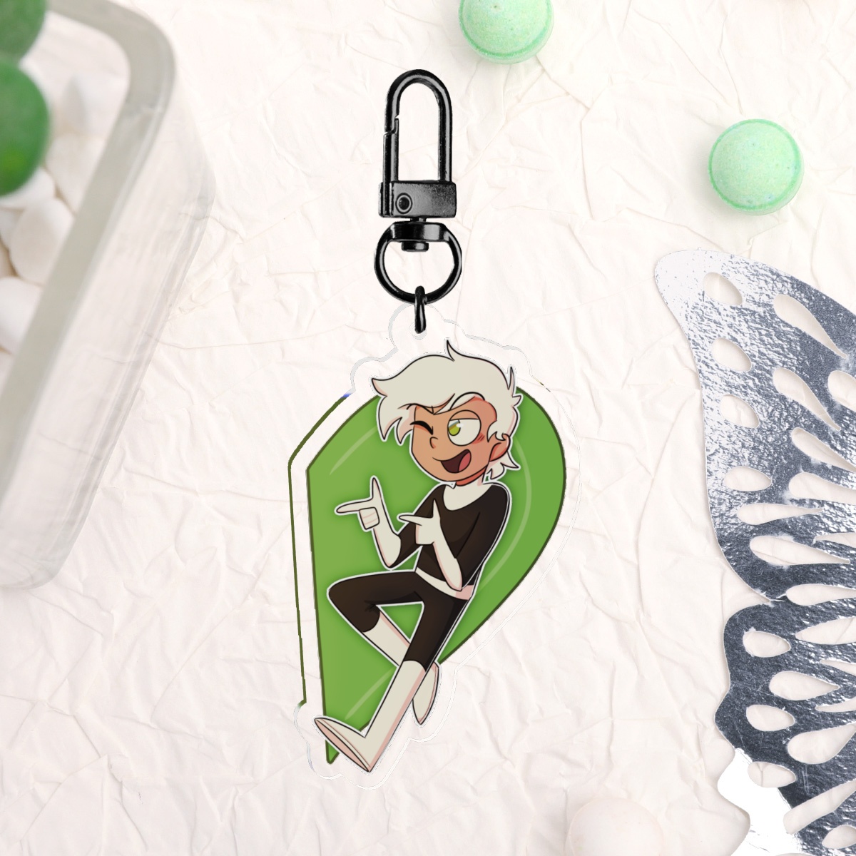 Danny Half of Gray Ghost double sided keychain