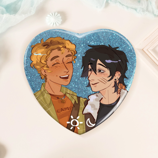 Solangelo Heart Shaped Holographic Badge