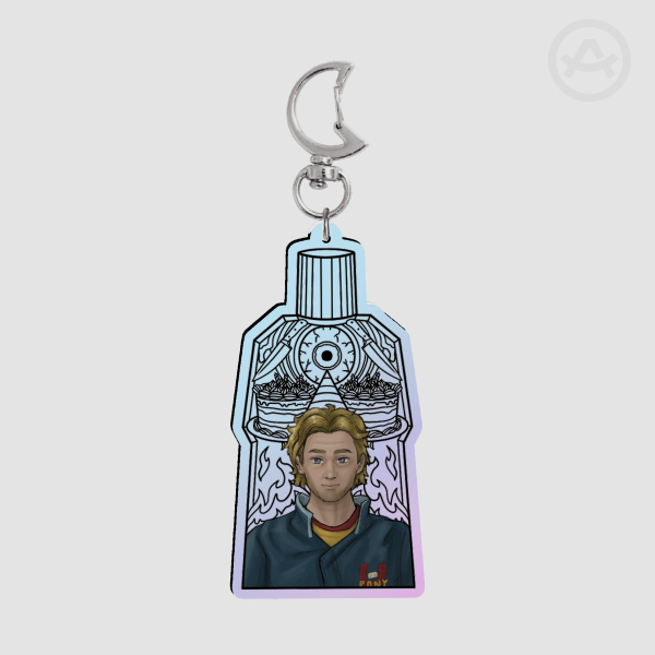 Curly Stained Glass Double Sided Keychain