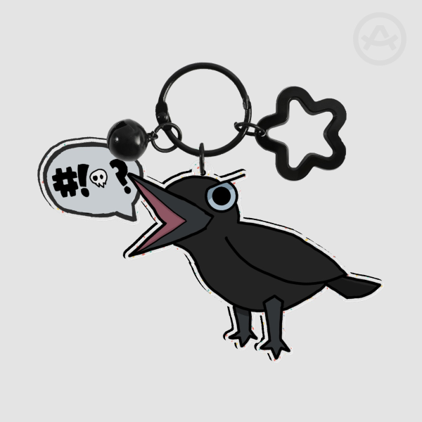 Cursing Crow Keychain