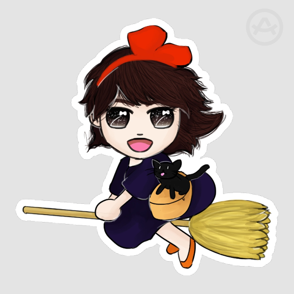 Studio Ghibi Kiki's Delivery Service Kiki and Jiji Sticker