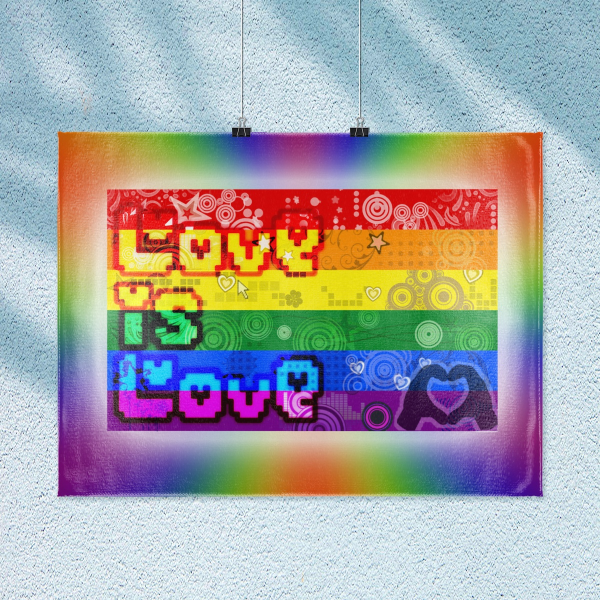 Pride Frutiger Metro Flag Tapestry