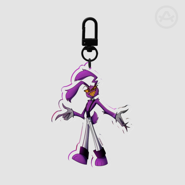 JAX 🖤🩶🤍💜 ASEXUAL Circus of Hell PRIDE 🏳️‍🌈🎪🔥| Acrylic Keychain | Hazbin Hotel x The Amazing Digital Circus Au Fanmade