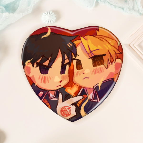 Roy and Riza Heart Pin