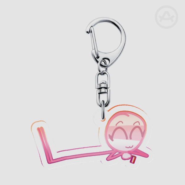 Pink Pride Keychain (White and Gray)
