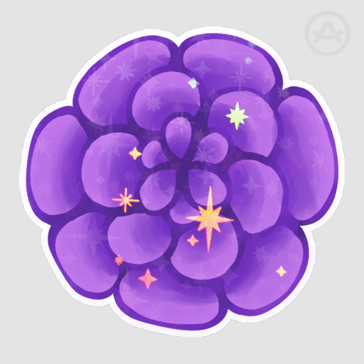 Purple Flower Sticker - Holo Star