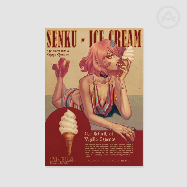 (A4) Luna Ice Cream Pin-up Poster
