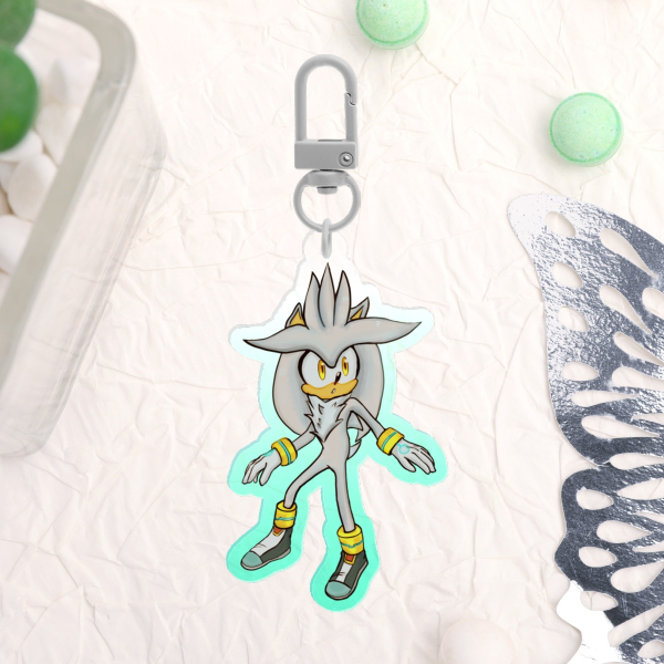 Silver the Hedgehog Acrylic Charm