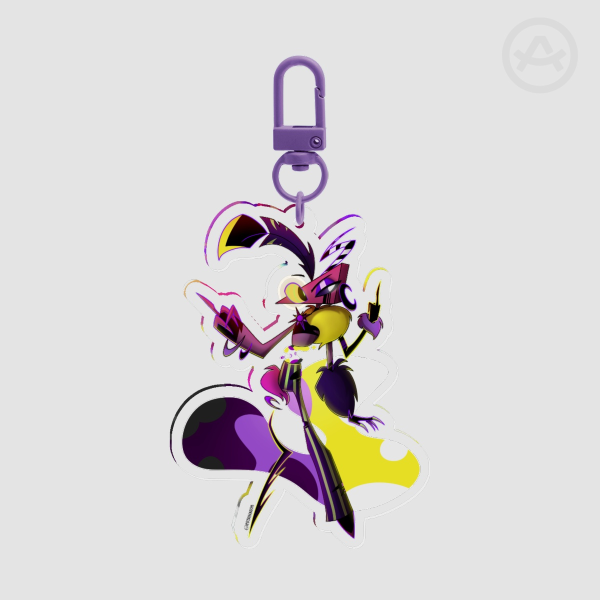 Zooble 💛🤍💜🖤 NON-BINARY Circus of Hell PRIDE 🏳️‍🌈🎪🔥| Acrylic Keychain | Hazbin Hotel x The Amazing Digital Circus Au Fanmade
