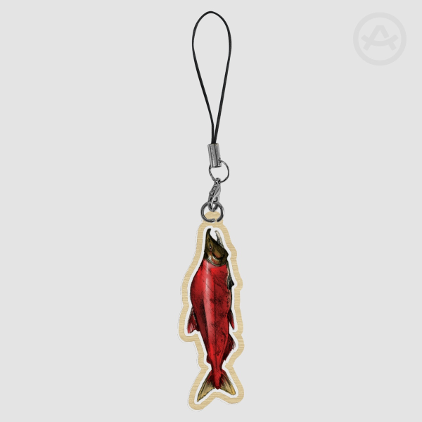 Salmon Wood Keychain