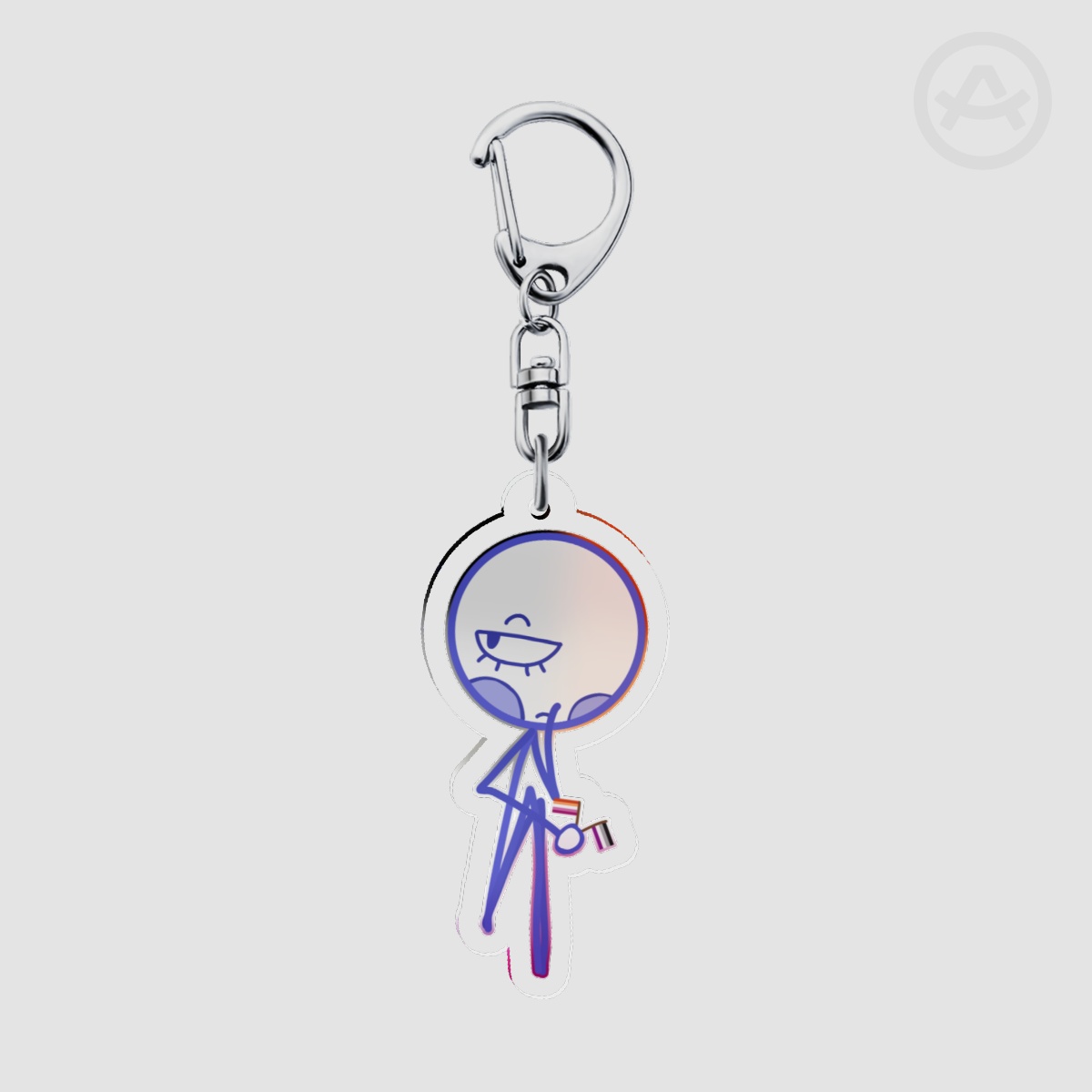 Blue Pride Keychain (White and Gray)