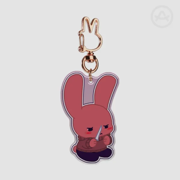 Bob Velseb Bunny Epoxy Clear Acrylic Keychain