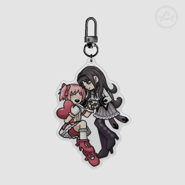 [Madoka Magica] MadoHomu Madoka & Homura Epoxy Clear Acrylic Keychain