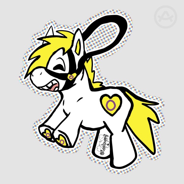 Intersex pride pony sticker
