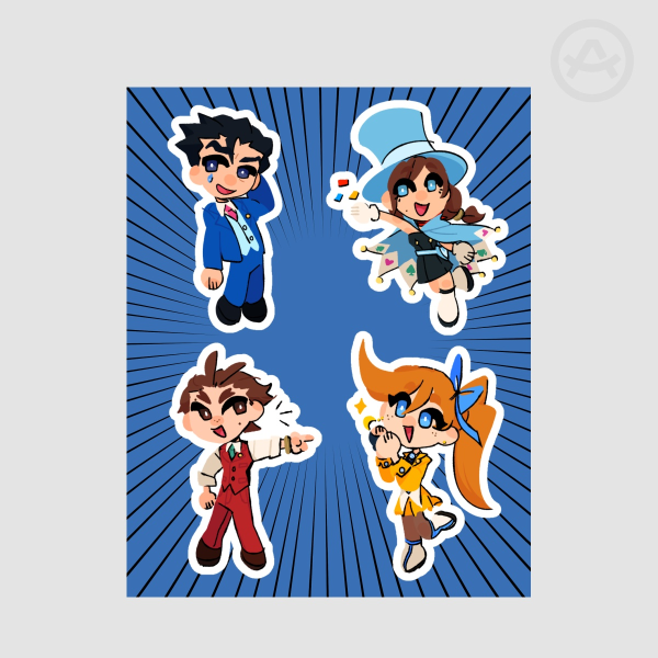 Ace Attorney WAA Sticker Sheet