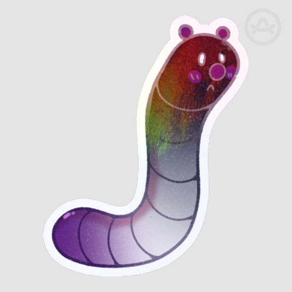 Asexual Worm - Die Cut Sticker