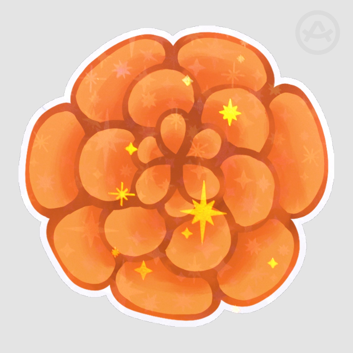 Orange Flower Sticker - Holo Star