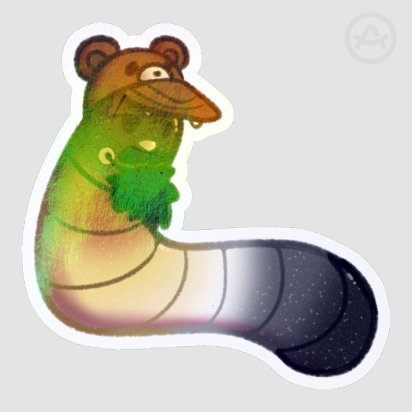 Bear Worm - Die Cut Sticker