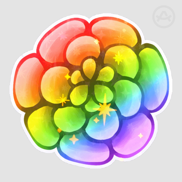 Rainbow Flower Sticker - Holow Star