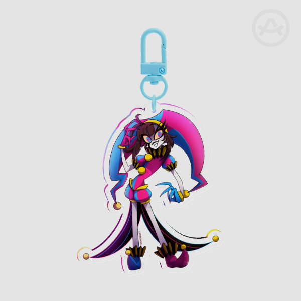 POMNI 🩷💛🩵 Pansexual Circus of Hell PRIDE 🏳️‍🌈🎪🔥| Acrylic Keychain | Hazbin Hotel x The Amazing Digital Circus Au Fanmade
