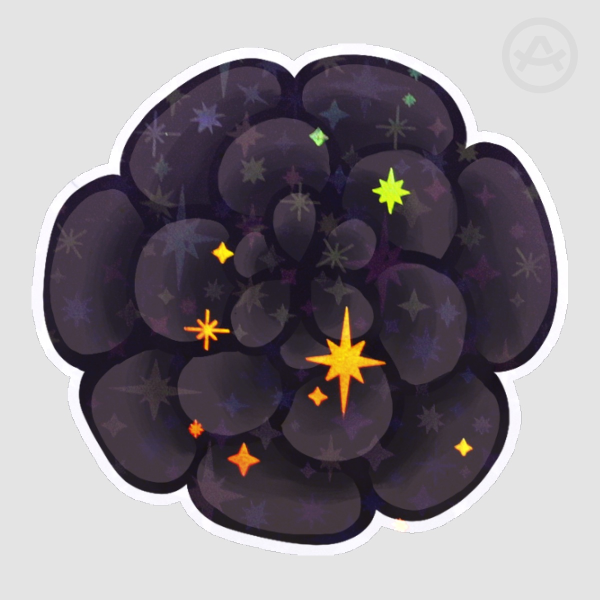 Black Flower Sticker - Holo Star