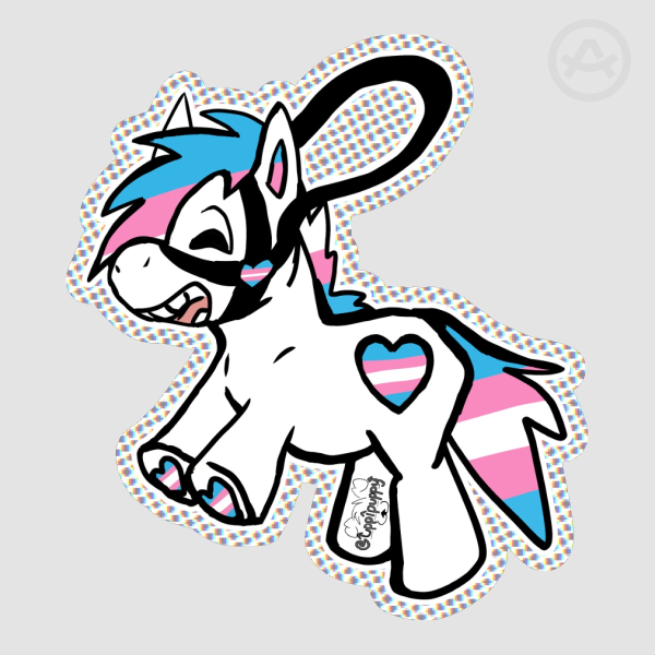 Trans pride pony sticker