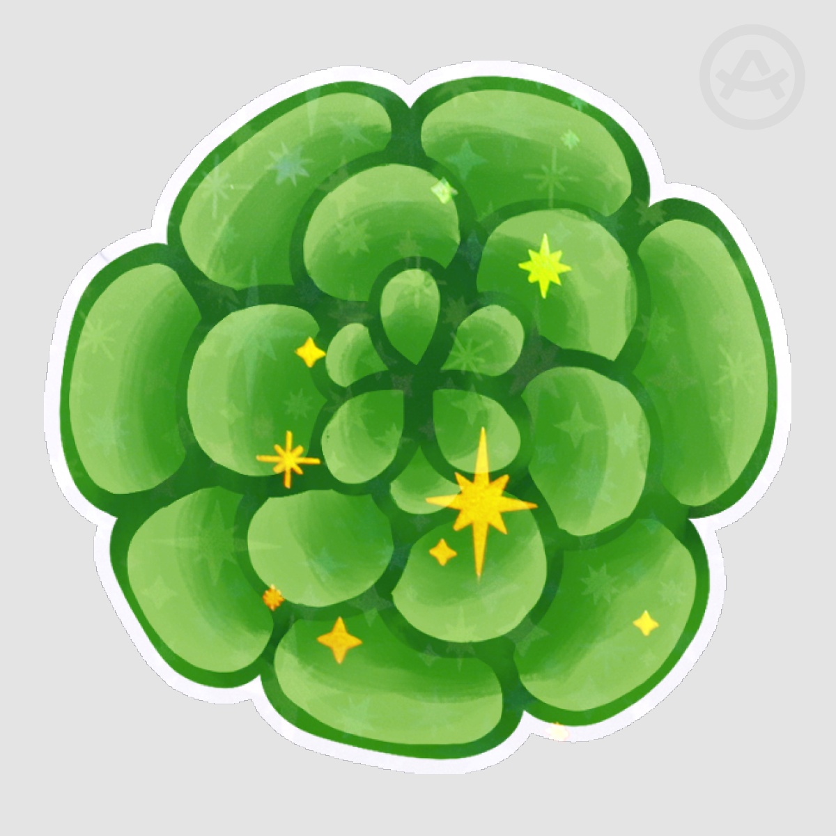 Green Flower Sticker - Holo Star