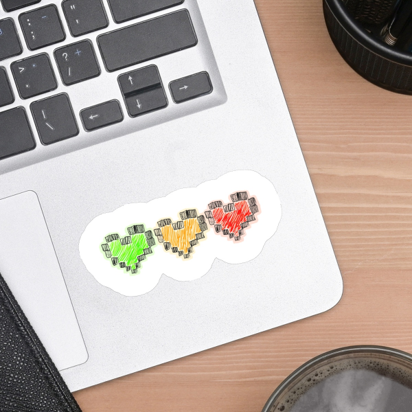 Tiny Life Series Three Hearts Die Cut Sticker