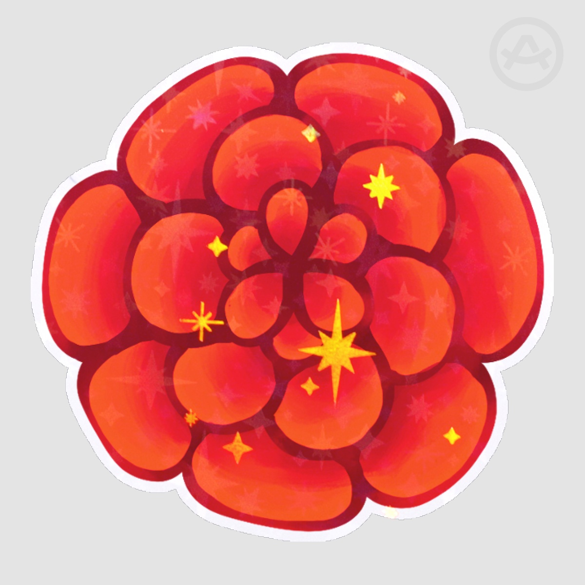 Red Flower Sticker - Holo Star