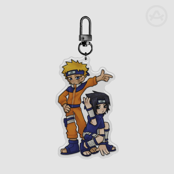 [Naruto] SasuNaru Sasuke & Naruto Epoxy Clear Acrylic Keychain