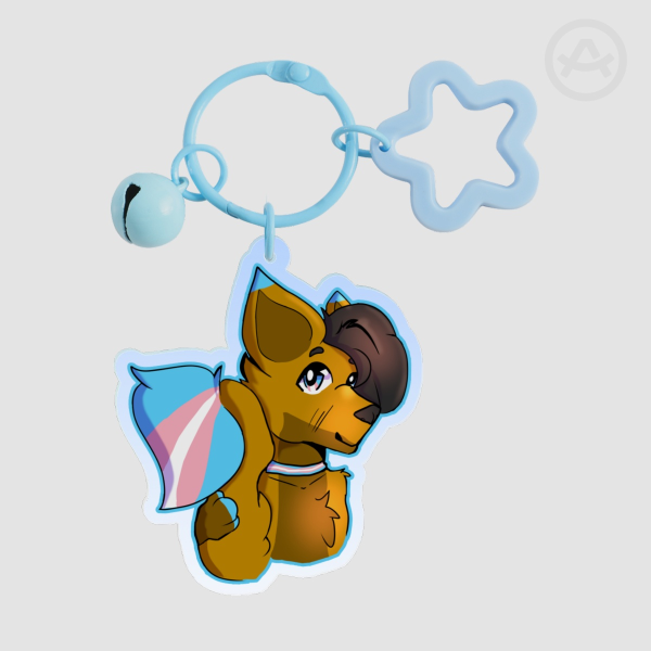 Trans Pride Ash Colored Edge Acrylic Keychains
